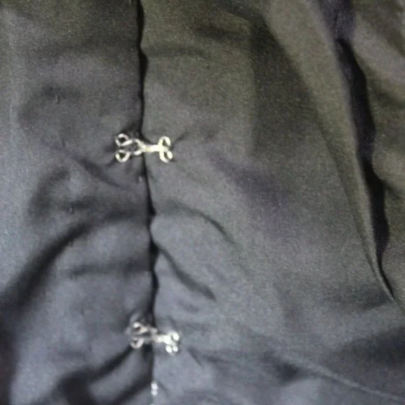 Vintage Laurence Kazar Silk Beaded Embroidered Blazer Jacket Black XL H13428 - Picture 9 of 12